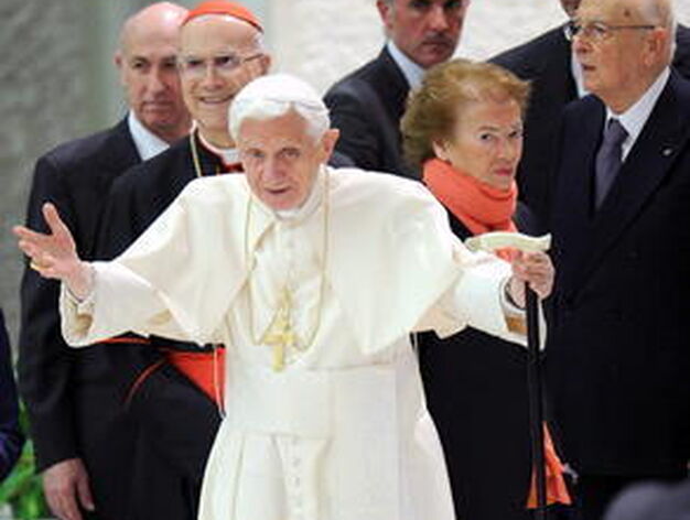 El Papa junto a Giorgio Napolitano.

Foto: Efe