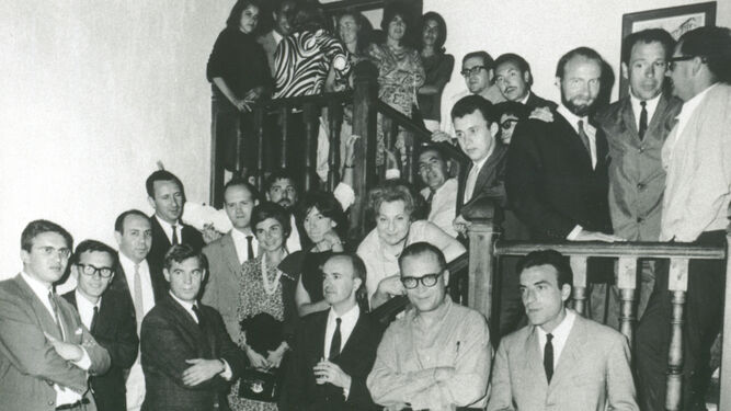 El grupo El Paso en el año 1966 durante la inauguración del Museo de Arte Abstracto Español de Cuenca.