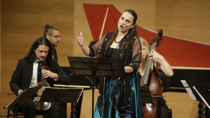 La soprano Nuria Rial junto a los músicos de Accademia del Piacere en el Espacio Turina.