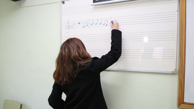 La profesora de música del IES Albaida.