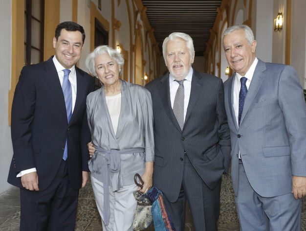 Juan Manuel Moreno Bonilla, Lola Palma, el abogado Francisco Ballester y Javier Arenas.