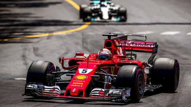 Vettel, durante la carrera.