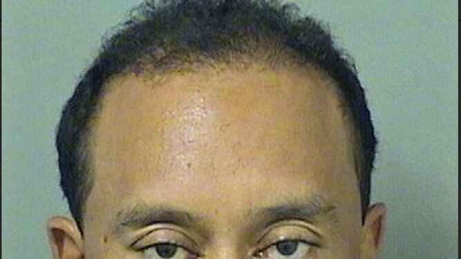 Foto del deportista tras su arresto en Palm Beach, EEUU