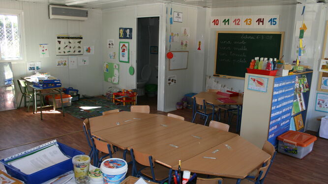 Un aula en la que hay aire acondicionado.