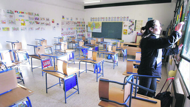 El aula de un colegio de la capital almeriense.