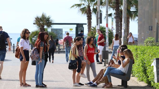 Alumnos en el campus de la Universidad de Almería, que acoge la semana que viene sus cursos de vernao.