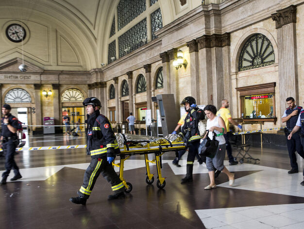 Heridos en un accidente de tren en Barcelona