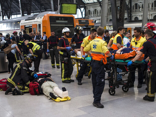 Heridos en un accidente de tren en Barcelona