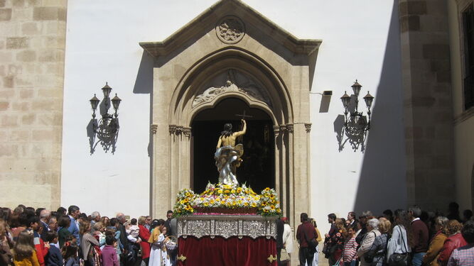 El Resucitado, titular de la Agrupación de Cofradías, ante el Santuario, donde se levantará un Altar Efímero.