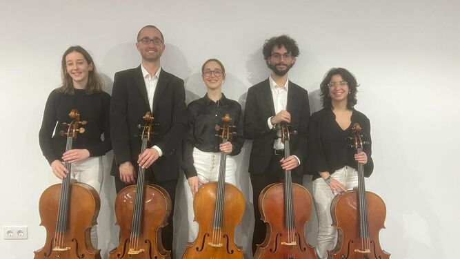Quinteto de violonchelos de la Orquesta de la UAL.