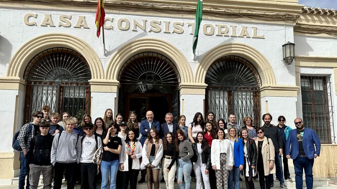 Recepción de los alumnos de Intercambio en el Ayuntamiento de Huércal-Overa.